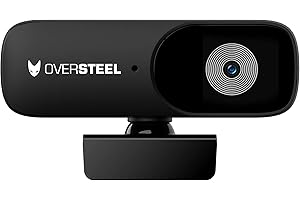Oversteel - Bulat Webcam 1080P Full HD z mikrofonem, 30fps, USB 2.0, redukcja szumów, rozmowy wideo, nagrywanie, konferencje, PC/Mac/Tablet/Chromebook