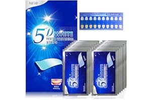 IIYL Teeth Whitening Strips 5D, 14 Sets 28pcs White Strips for Removing Smoking Coffee Stain, Effective Home Use Tooth Whitening Kit