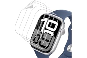 Holilo 4 Piezas TPU Protector de Pantalla para Apple Watch Series 10 42mm, Anti-Arañazos 9H Dureza Anti-Huella Sin Burbujas 3D Cobertura Película Protectora de Cobertura