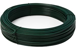 NIEDERBERG METALL 70m Spanndraht 3,8mm - Bindedraht Grün Ummantelt - Maschendraht Zaun Metall Draht