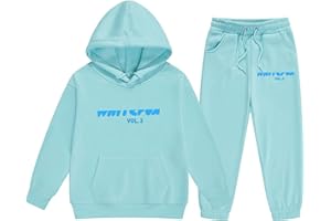 YUEXIRUI Kids Tracksuit Full Set Girls Boys 2 Piece Oversized Outfit Long Sleeve Pullover Jumper Hoodie and Loose Sweatpants Bottom Jogging Pants Running Walking Hiking Track Suit