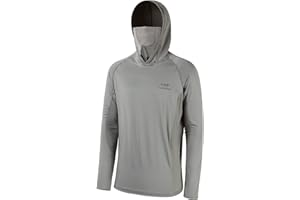 Bassdash UPF 50+ męska koszula wędkarska z długim rękawem i maską UV ocieplacz na szyję z kapturem