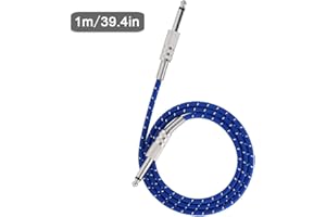 ZERONE Kabel do gitary mono, kabel instrumentu gitarowego, męski na męski przewód audio mono kabel do gitary 6,35 mm do instrumentu muzycznego profesjonalnego (1 m)