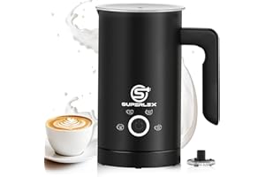 SUPERLEX Milk Frother Electric Milk Steamer and Warmer 4 in 1 Automatic Hot and Cold Milk Foamer Maker 500W Auto Shut Off Large Capacity Hot Chocolate Maker for Cappuccino Coffee Latte