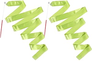Mr Rex 2PCS Dance Wands Ribbon Streamers for Boys Girls Toddler Gymnastics, Kids Worship Praise Dance, Pretend Play, Ribbon Twirling, Talent Show, Outdoor Garden Toys