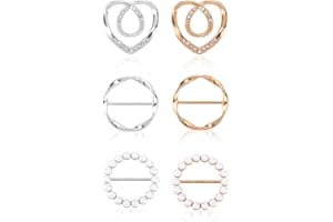 VNDKGN 6Pcs Scarf Rings for Women,Fashion Cinch Dress Shirt Clips for Clothes Fitting,Waist Sliders Buckle Rings Tightener Alloy Clothing Accessories Clips Clasp Adjustment for T-Shirt Tie Durable Waterproof