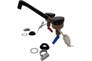 CR-MOESANCO® Kit rubinetto NOVO marrone miscelatore con doppio ingresso e 2 morsetti per caravan, camper, camper o barca (marrone)