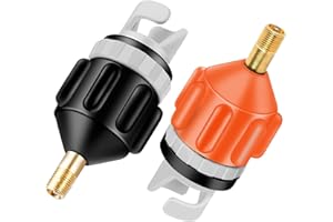 ACTIMED 2 Stück Aufblasbarer SUP Board Pumpenadapter, Ventiladapter für Aufblasbare Schlauchboote und Paddle Boards - Orange + Schwarz