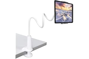 Soporte cuello de cisne de Tryone para iPad, tableta, teléfono móvil, switch, tabletas Samsung Galaxy, Amazon Kindle Fire HD, etc., 76 cm de longitud total blanco 02-Weiß