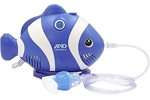 A&D Medical UN-019 Kinderfreundlicher Kompressorvernebler zur Behandlung von Husten und Erkältung, anderen Atemproblemen, Blau