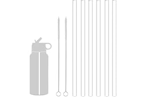 GENERIC Replacement Plastic Straws Reusable Drinking Starws Compatible with Hydro Flask Water Bottle 18-64oz and Other Brands with 2 Straw Brushes, Non Toxic Clear Straws