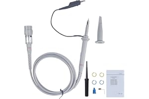 OWON Universal Oscilloscope Probe Kit, 100MHz Clip Probes with BNC Test Lead, Adjustable 1x/10x Slide Switch