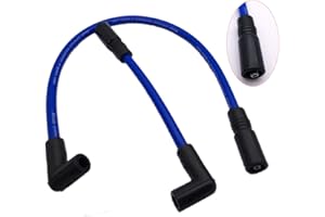 IBVIBV Aokus 10.4mm 10mm Spark Plug Wire Compatible with Harley Davidson Big Twin 99-19 FXD Dyna Softail (Blue)