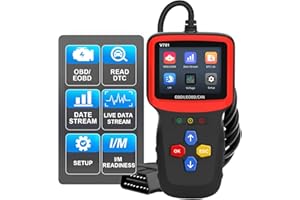 IKIKIN OBD2 Auto Diagnoseinstrument, EIN Codeleser für professionelle Auto Inspektion Motor Fehlerwarnlicht OBD-II Farbbildschirm, passend für alle OBDII Protokoll on-Board OBDII/EOBD Diagnoseinstrumente