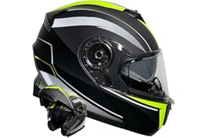 RALLOX HELMETS Klapphelm Integralhelm Helm Motorradhelm RALLOX 160 schwarz neon gelb grün matt mit Sonnenblende (S, M, L, XL)