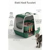 Flex Elekli Kedi Tuvaleti, 50x37,5x40 cm, XL boy, Kum k&uuml;reği hediyeli