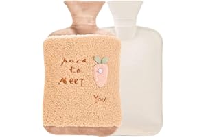 AOMAIGAD Termofor, termofor z poszewką, szczelny, 2 l, z kieszenią typu kangur, nie zawiera BPA, do terapii gorącą i zimną (D)