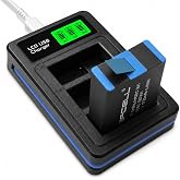 Coverzone 1 Adet Batarya GoPro Hero 9 Hero 10 Hero 11 Hero 12 ile Uyumlu 3 Slot LCD Ekranlı USB Batarya Şarj Cihazı AHDBT-901