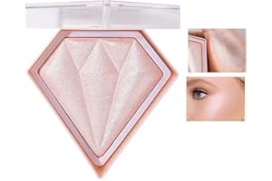 BELIKY GIRL Paleta de iluminador diamante de 5 colores, iluminador, embellecedor y colorete 3 usos Polvo iluminador, iluminador bronceador con purpurina, iluminador de larga duración resistente al agua(Elfo rosa)