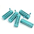 DollaTek 5Pcs Universal IC Test ZIF Socket 28 Pin 2.54mm Pitch for Microcontroller, Chip, Breadboard, Program IC's
