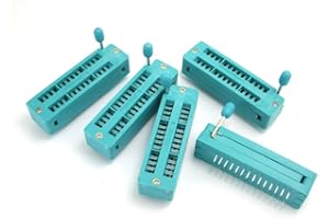 DollaTek 5PCS Universeller IC-Test-ZIF-Sockel, 28 Pin, 2,54 mm Abstand für Mikrocontroller, Chip, Steckplatine, Programmier-ICs