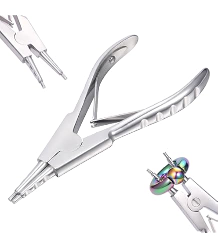 Pince Piercing Pinces à Piercing 12,5 Cm - Lot De 2, Acier Inoxydable, Tête Droite Verrouillable Pinces Piercing