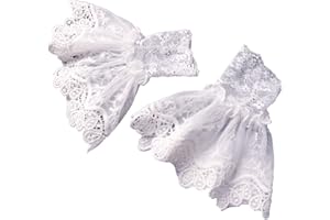 GUMEI Female Sweater Fake Sleeves Hollow Crochet Lace Ruffles Horn Cuffs Wrist Warmers