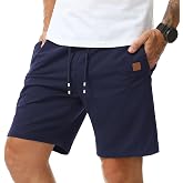 Suwangi Men Shorts Casual Bermuda Pockets Zipper | Elastic Waist,Summer,,Sports,Running,Lightweight,Regular Fit