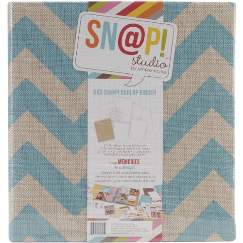 Simple Stories Burlap Snap Binder 6-inch x 8-inch, Teal