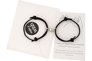 VELESAY 1Paio Coppia Bracciali con Calamita Bracciale Magnetico Coppia Amicizia Corda Intrecciata Braccialetti Regali di Coppia Amicizia Braccialetto per Donna Uomo