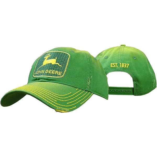 John Deere Berretto Da Baseball E Cappello Da Camionista - Logo Ricamato - Colori Blu Navy/Verde/Bianco - Taglia Unica Regolabile - 4