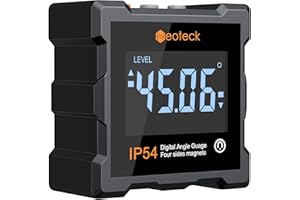 Neoteck Inclinómetro Digital LCD Buscador de Ángulo IP54 Impermeable con Gran Pantalla LCD para Carpintería, Construcción, Industria de Mantenimiento Automotriz
