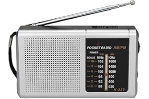 DURNYDT Small Radios Portable AM FM, transistor radios 2AA Battery Operated with Best Reception, Radio with Speaker & Headphone Jack, Pocket Radio for Indoor, Outdoor and Emergency Use