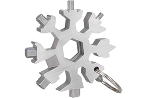 LINDASTAS Snowflake Multitool,18-in-1 Stainless Steel Snowflake-Tool Includes Snow Bottle Opener/Flat Phillips Screwdriver Kit,EDC Snowflake Tool Durable and Portable to Take