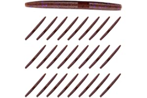 Reaction Tackle Gusanos Locos/Señuelos de Gusano de Plástico Blando / 5.5 Pulgadas - Paquete de 24 - Señuelos de Pesca Duraderos para Lubinas y Más