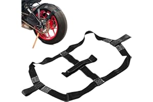 BINYI Cinghia di tensione universale per moto, accessori per moto, trasporto auto, sistema di fissaggio per ruota posteriore, cinghia di tensionamento (nero)