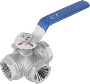 Vanne à Trois Voies T Type SUS304 – Robinet Bille Inox 3/4" DN20 Filetage Femelle – Robuste Et Fiable Pour Eau, Huile, Gaz