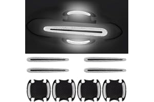 AORVYUI 8 PCS Protection Anti-Rayures pour Poignée De Porte Voiture, Film Autocollant Poignée Portière Voiture, Autocollants 3D pour Poignée De Portière avec Bandes
