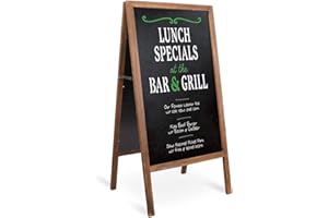 Unho Lavagna Cancellabile Bar con Cavalletto 100x50cm, Lavagna nera da gesso Doppia Faccia Magnetica Lavagna Ristorante da Esterno Menu da Terra Buffet Piegnevole per Presentazioni