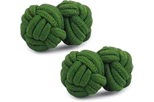 HONEY BEAR Mens/Women Silk Knot Cufflinks,Round for Shirt/Dress Business Wedding Gift