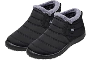 WIWIDANG Women's Waterproof Orthopedic Warm Boots, Winter Snow Boots, Anti-Slip Fur Lined Slip On Shoes for Women Men
