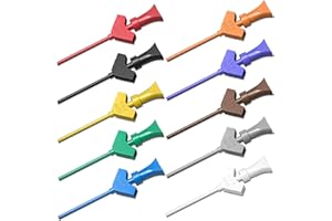 Cleqee 10 ganci di prova SMD IC sonde, clip per gancio di prova, 10 colori, per analizzatore logico, multimetro test elettrici