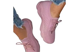 NUSGEAR Femmes Baskets Fond Plat Maille Respirant léger Confortable Running Multicolore Tissage Volant, Chaussures de Sport décontractées Femme Lacets Chaussures Sport Running Mode été et Automne
