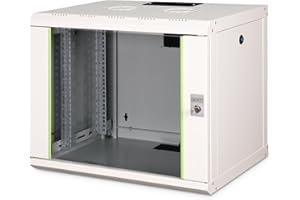 Digitus Armadio di rete 19 pollici 9 U - montaggio a parete - profondità 450 mm - portata 100 kg - Serie Unique - porta in vetro - grigio