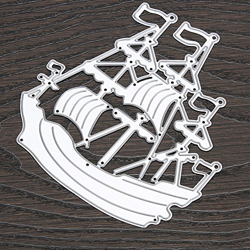 Amazingdeal365 Segelschiff Metall Form Schablonen Schneiden DIY Dekor Sammelalbum Karten Buchzeichen Lesezeichen als Geschenk für Freunde Geburtstag Kinder,Kindergarten Hobby Schule Handarbeit Unterricht usw. Ein tolles Geschenk! - 6
