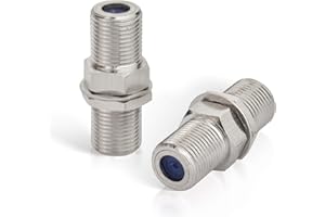 Superbat F-Type Female to Female TV Aerial Coax Adapter 75ohm F Plug Bulkhead RG6 Barrel Satellite Cable Connector Joiner for Cable Box, Satellite Receiver, Cable Modem, Off-air Antenna 2Pcs