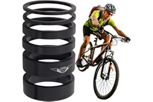 Fiorky 6 Pezzi Set Rondelle Forcella Bici 2/5/10mm Serie Sterzo Distanziale Bicicletta Kit Distanziali Stelo Forcella Anteriore in Lega di Alluminio for MTB Mountain Bicyle