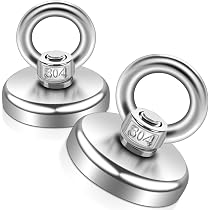 10 Magneti Al Neodimio 45kg Con Foro Da 32mm - Super Forti Per Pesca Magnetica, Officina E Casa