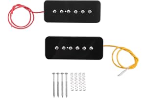 Rouufgeg Set of Neck Bridge Soap Bar P90 Pickup Alnico 5 Electric Guitar Pickup Single Coil Guitar Parts Black