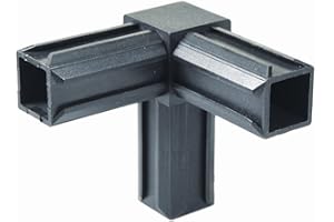 GAH-ALBERTS Alberts 426422 Racor para tubos XD, 90° con una salida suplementaria a ángulo recto, Plástico, negro, 30 x 30 x 2,0 mm